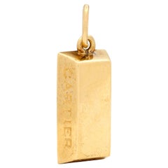 Cartier 1970's 18 Karat Yellow Gold Vintage 1/4 Oz. Gold Bar Ingot Pendant