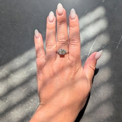 Art Deco Old European Cut Diamond Platinum Vintage Fanning Engagement Ring