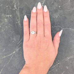 Bague de fiançailles vintage en platine avec diamant européen ancien de 1.50 carats, certifié GIA