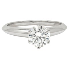 Tiffany & Co. Contemporary 0.90 CTW Diamond Platinum Solitaire Engagement Ring