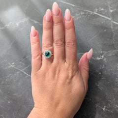 J.E. Caldwell Edwardian Colombian Emerald Diamond Platinum 18K Gold Antique Ring