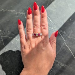Victorian 3.62 CTW Ruby Old Mine Cut Diamond 14K Gold Antique Band Ring