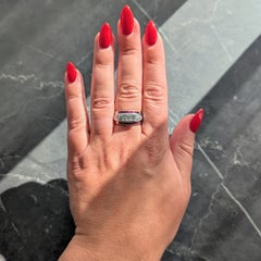 Art Deco 1.88 CTW Ruby Diamond Platinum Vintage Wide Band Ring