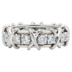 Tiffany & Co. Schlumberger Diamond Platinum Vintage Sixteen Stone Band Ring
