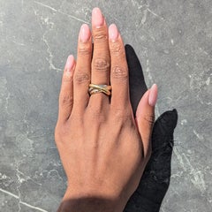 Cartier 1990's Diamond 18K Tri-Colored Gold Vintage Trinity Rolling Band Ring
