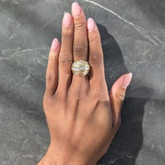 Mauboussin Paris, Vintage-Kuppelring aus den 1960er Jahren, mit Diamanten, 18 Karat Gelbgold und Platin