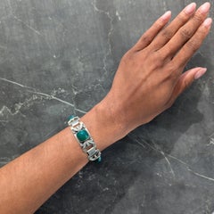 Georg Jensen Vintage Chrysopras-Armband aus Sterlingsilber mit antikem Tannenzapfen, Nr. 478