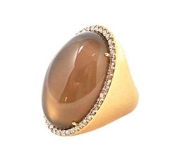 Roberto Coin Classics Smokey Quartz Pavé Diamond Halo Cocktail Ring