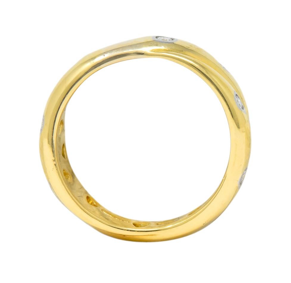 Tiffany & Co. Diamond 18 Karat Yellow Gold Platinum Etoile Band Ring 1