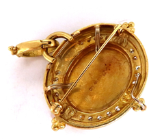 Spilla pendente Zodiac Vintage con medaglione e diamanti naturali da 0,60 ct, 18 carati, 16447 *v