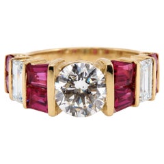 GIA Certified 1.73ct Natural Diamond Ruby Ring 14kt Gold 95549