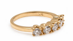 Anello a 5 fasce con diamanti naturali da 0,92 carati, 14kt, 6,25, 95556