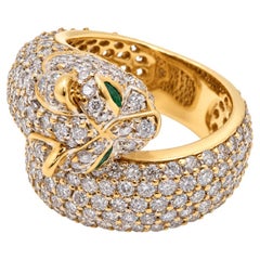Anello vistoso Panther classico con 6 diamanti naturali, 18 carati 95557