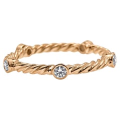 Bague « Eternity » en diamants naturels de 0,25 carat, motif tressé, en or 14 carats 95570