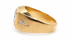 Hommes, 0,60 ct. Bague solitaire et d'accent en diamant naturel, or 14 carats 95571