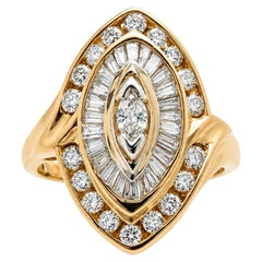 Bague « Marquise Cocktail » avec 2 diamants naturels, en or 14 carats 95573
