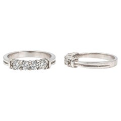 Bague classique en platine sertie de 4 diamants naturels (0,30 ct) - Réf. 95565