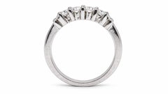 Bague classique en platine sertie de 4 diamants naturels (0,30 ct) - Réf. 95565