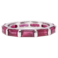 2-Carat Emerald-Cut Natural Ruby Eternity Ring — Size 6 95579