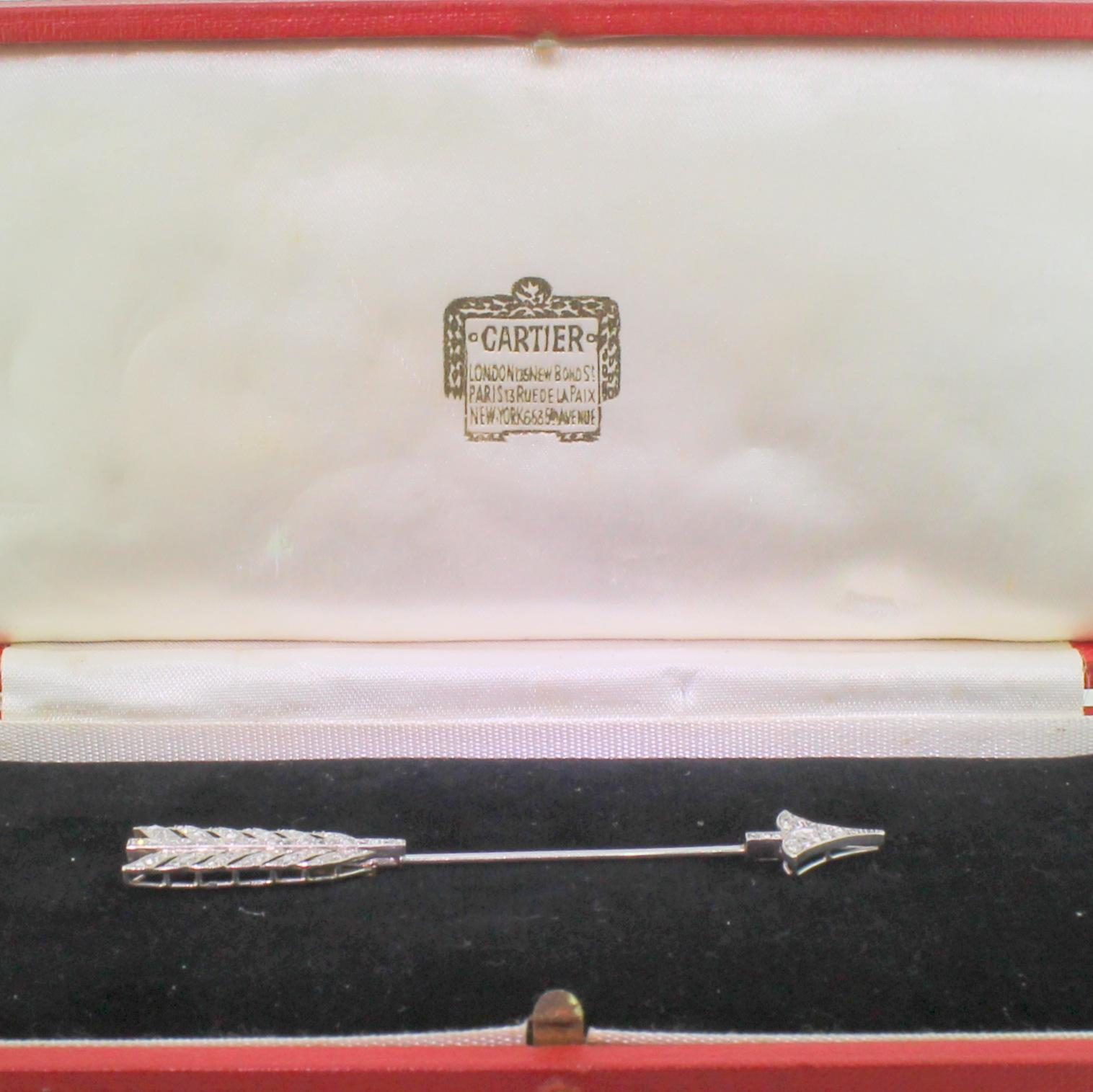 Cartier Belle Époque Rose Cut Diamond Jabot Pin In Good Condition For Sale In Essex, GB