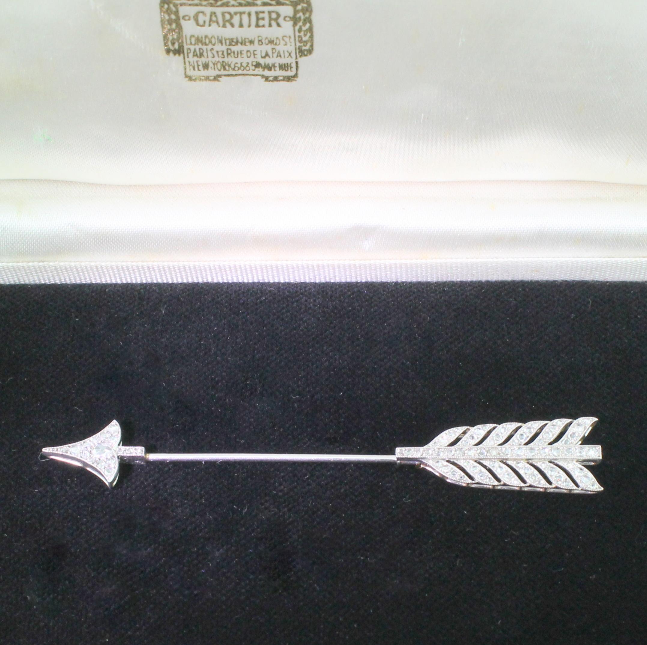 Cartier Belle Époque Rose Cut Diamond Jabot Pin For Sale 2