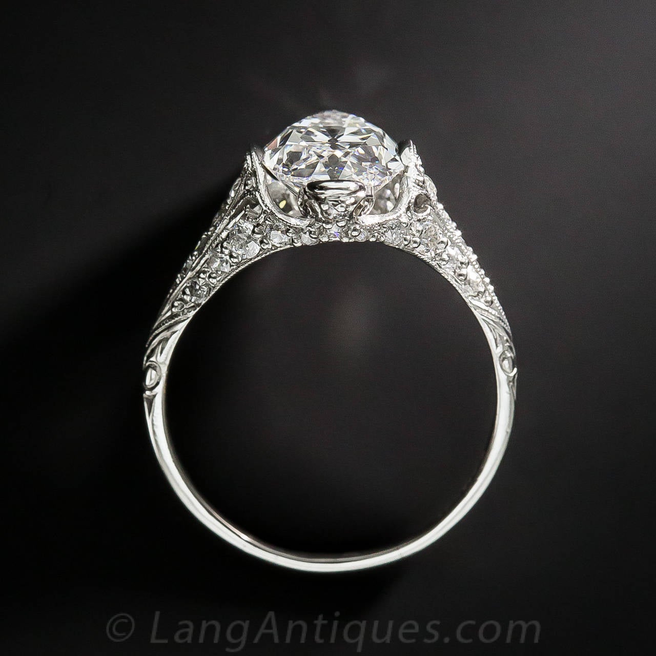Art Deco Tiffany & Co. Edwardian 3.14 Carat Marquise Diamond Platinum Ring