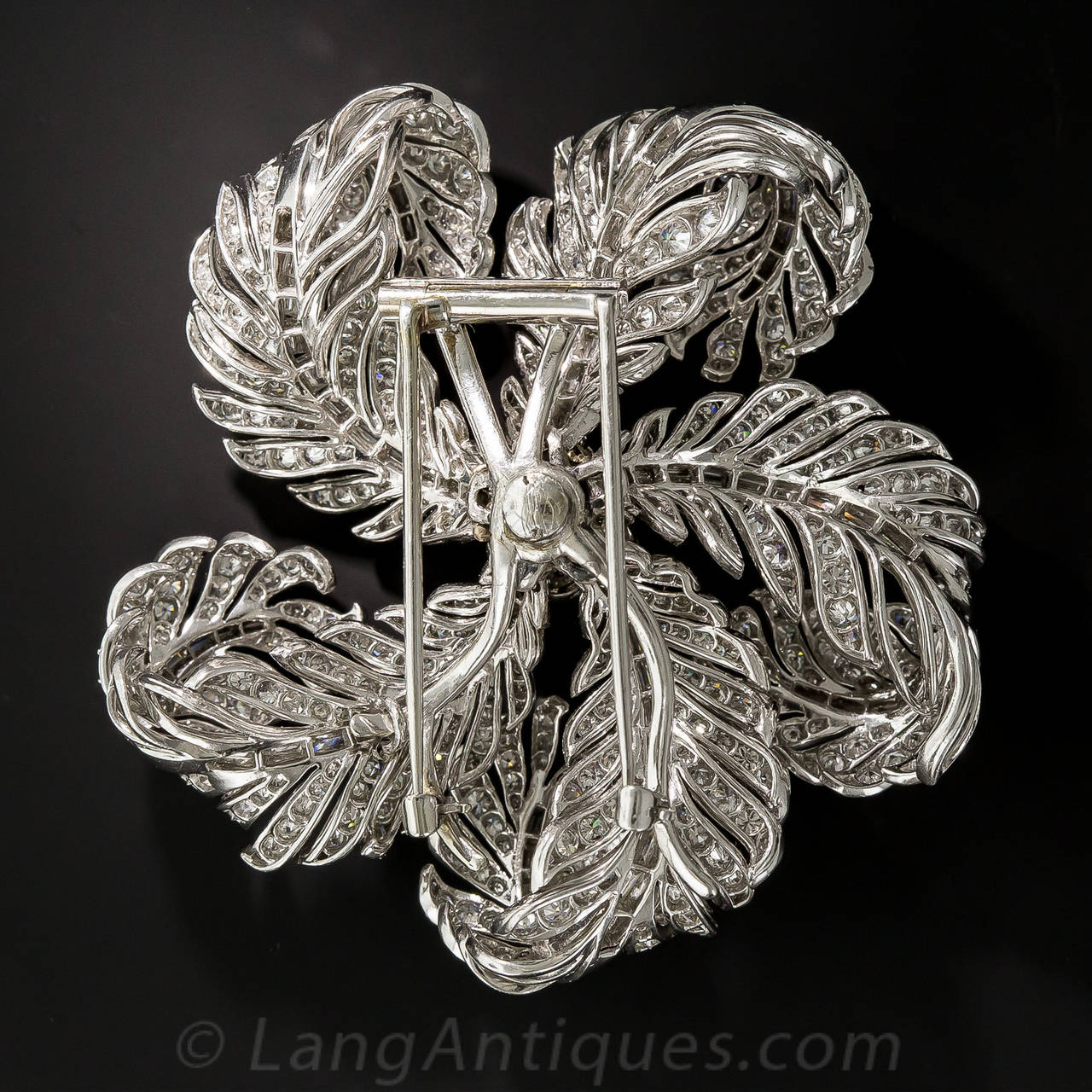Magnificent Diamond Platinum Corsage Brooch In Excellent Condition For Sale In San Francisco, CA