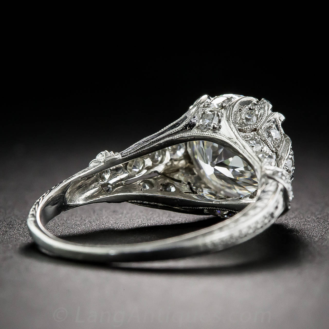 3.14 Edwardian European-Cut  GIA G-VVS1 Diamond Platinum Ring 1