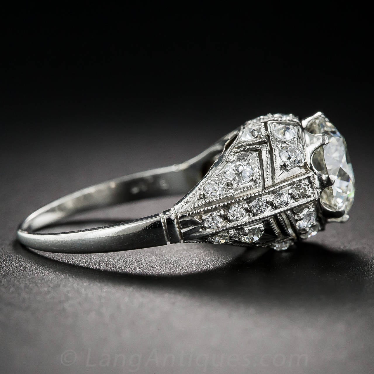 Women's 2.08 Carat Diamond Art Deco Style Ring For Sale