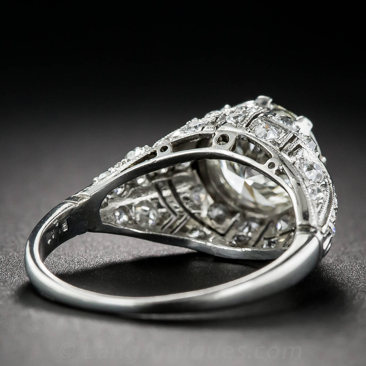 2.08 Carat Diamond Art Deco Style Ring For Sale 1