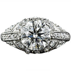 2.08 Carat Diamond Art Deco Style Ring