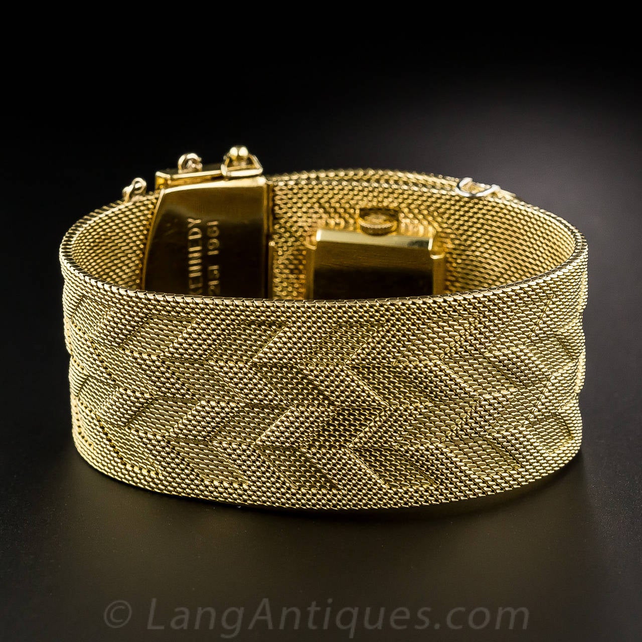Patek Philippe Yellow Gold Wide Mesh Bracelet Wristwatch 2