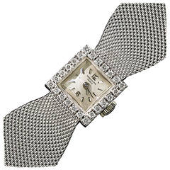Patek Phillipe Diamond White Gold Bracelet Watch