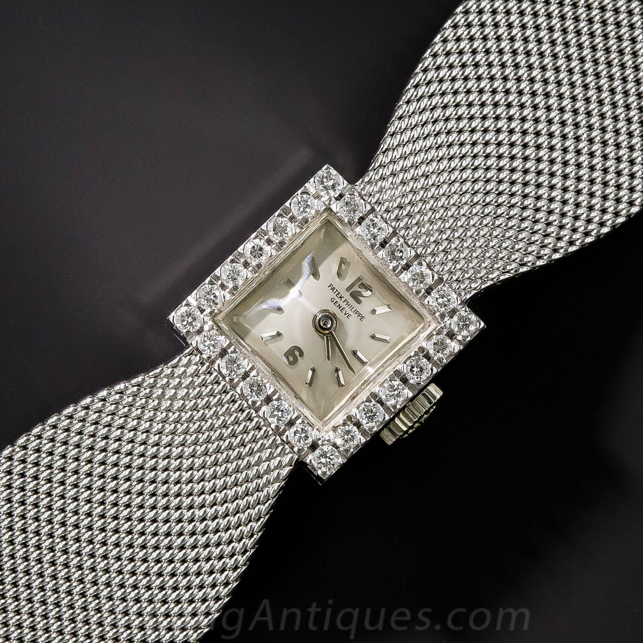 Patek Phillipe Diamond White Gold Bracelet Watch