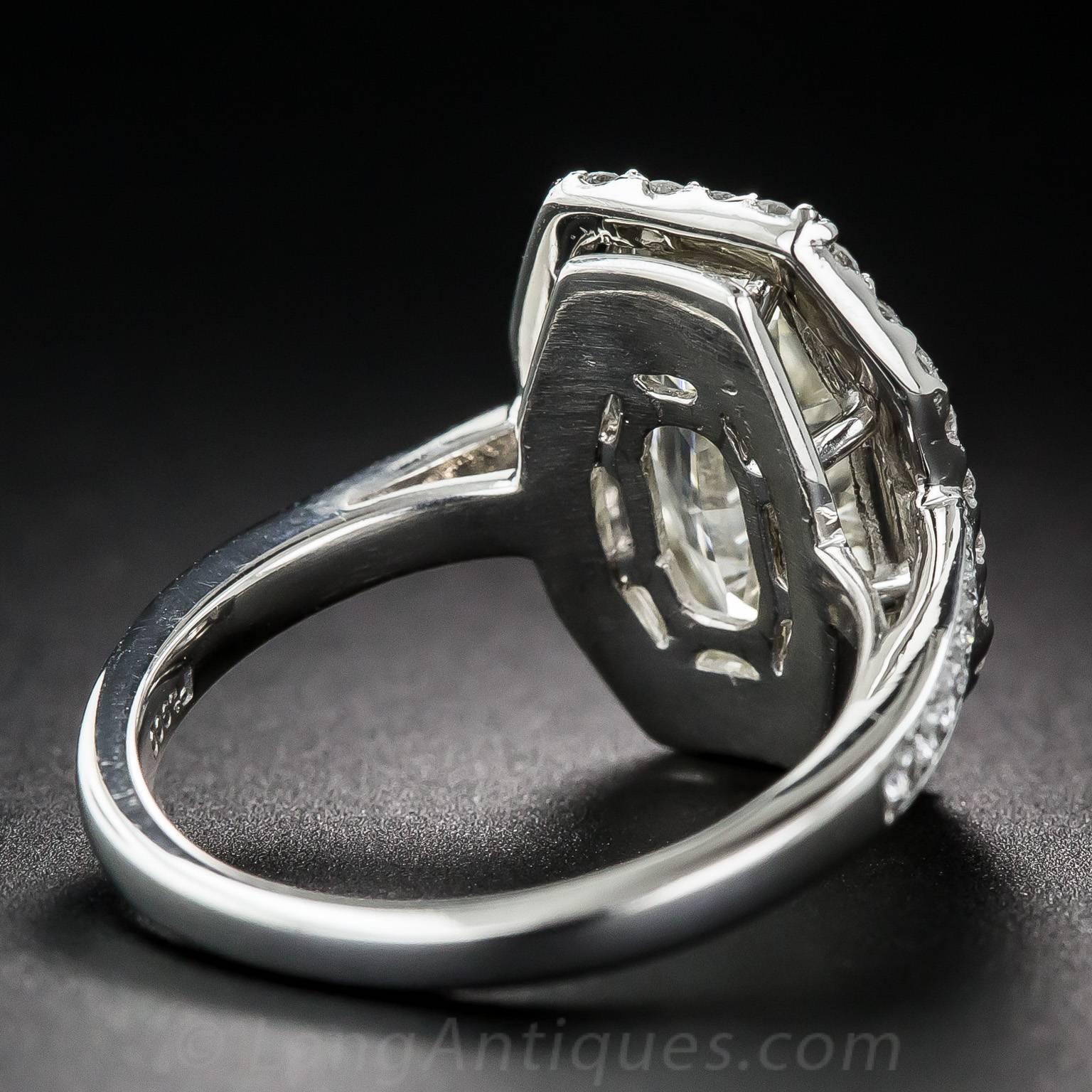 3.28 Carat Fancy Cut Diamond Platinum Ring 1