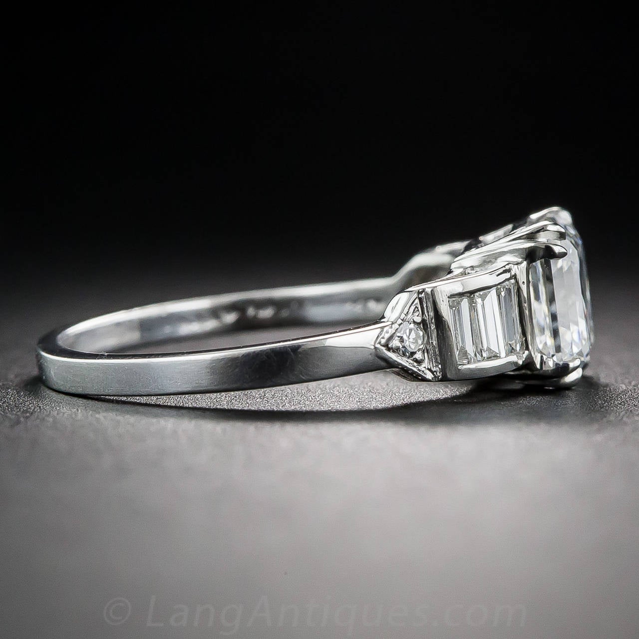 1.50 Carat GIA D/VS1 Asscher-Cut Diamond Platinum Ring In Excellent Condition In San Francisco, CA