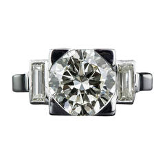 2.84 Carat Diamond Art Deco Ring