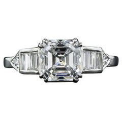 Antique 1.50 Carat GIA D/VS1 Asscher-Cut Diamond Platinum Ring