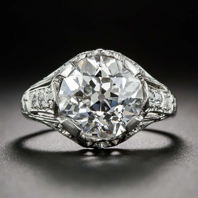 4.37 Carat GIA D/VS1 Art Deco Diamond Ring by J.E. Caldwell at 1stdibs