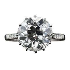 4.86 Carat European-Cut Diamond and Platinum Engagement Ring (GIA - I/SI2)