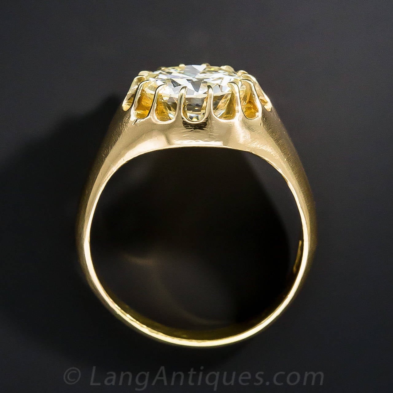 3.03 Carat European-Cut Diamond Gold Ring 2