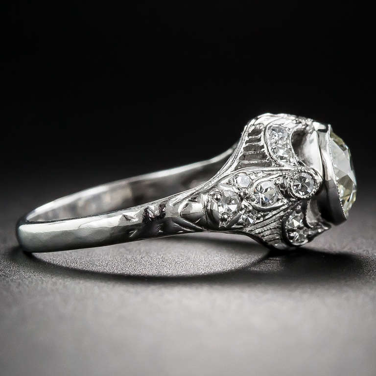 1.10 Carat Early-Art Deco Diamond Engagement Ring In Excellent Condition In San Francisco, CA