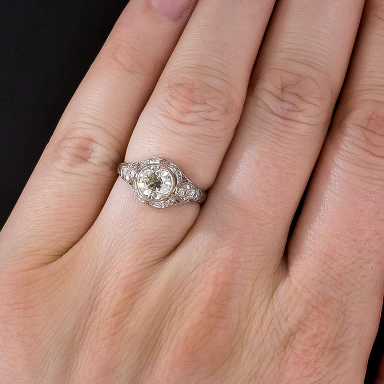 1.10 Carat Early-Art Deco Diamond Engagement Ring 1
