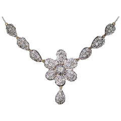 Antique Diamond Flower Necklace