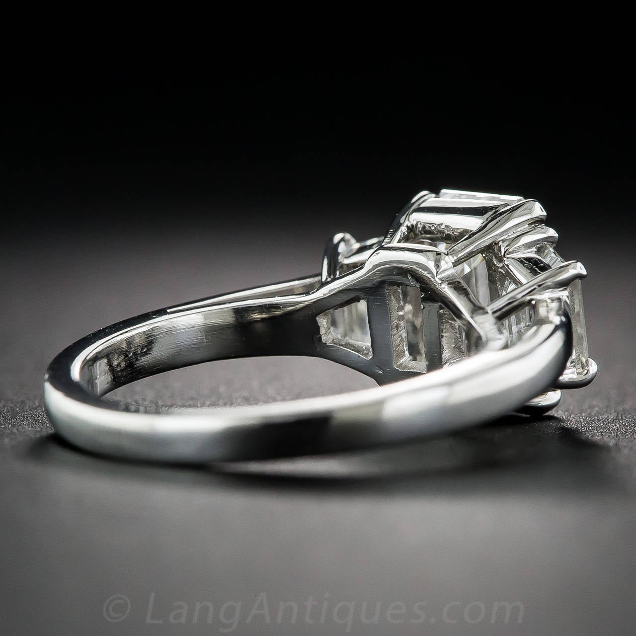 1.61 Carat GIA Cert Emerald-Cut Diamond Platinum Engagement Ring 1