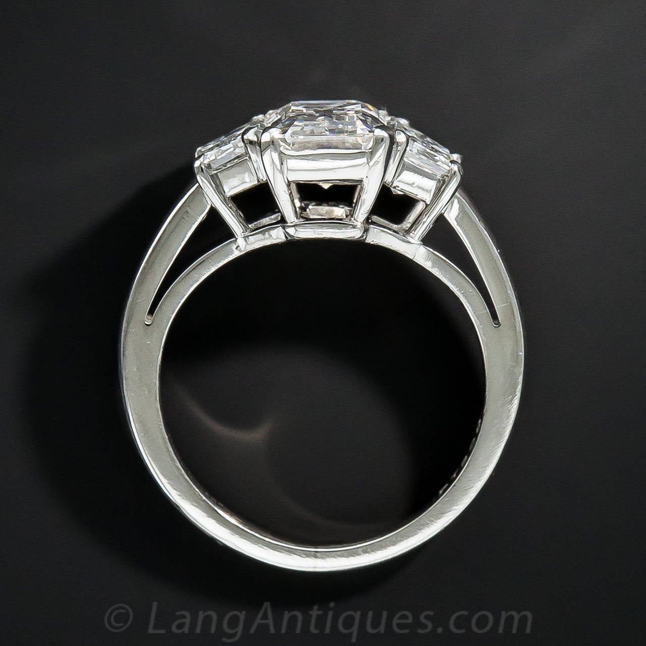 1.61 Carat GIA Cert Emerald-Cut Diamond Platinum Engagement Ring 2