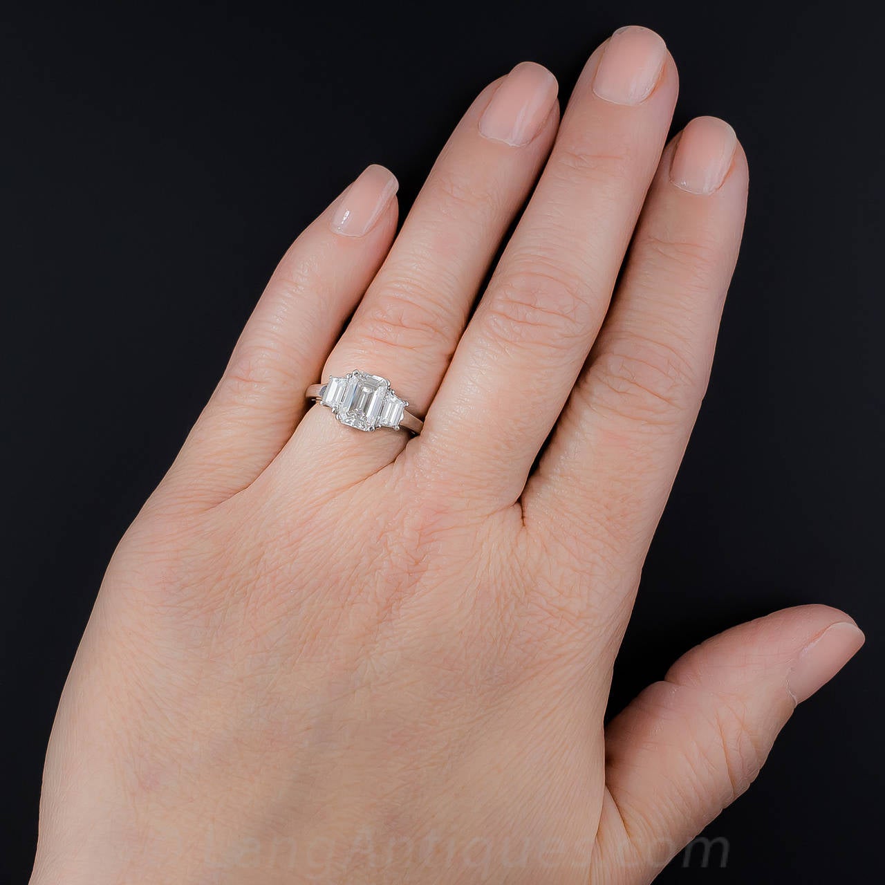 1.61 Carat GIA Cert Emerald-Cut Diamond Platinum Engagement Ring 3