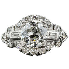 1.66 Carat Art Deco Diamond Engagement Ring