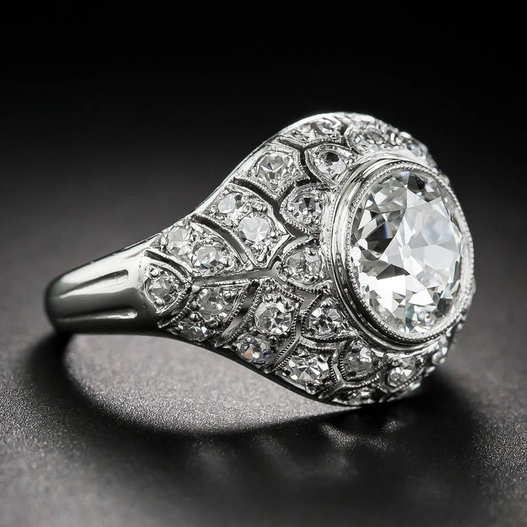 Edwardian 2.18 Carat European-Cut Diamond Ring