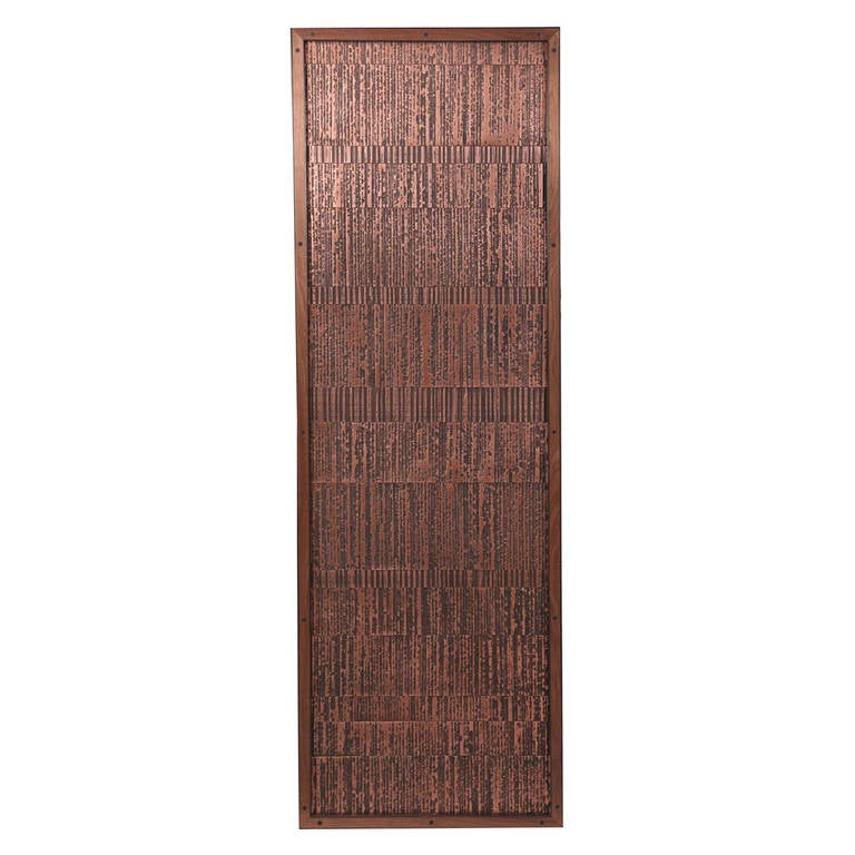 Forms and Surfaces Copper Walnut and Steel Panel at 1stdibs